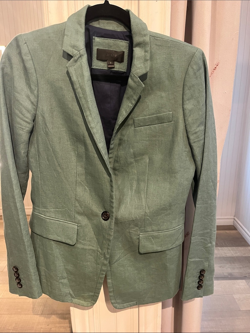 J Crew Linen Women’s  Sage Green  Blazer Size 2
